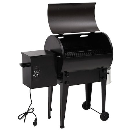 vidaXL Grill na pellet, czarny, 94 cm, żelazo