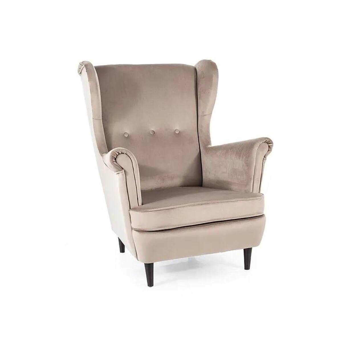 Fotel uszak LORD VELVET ciemnobeżowy