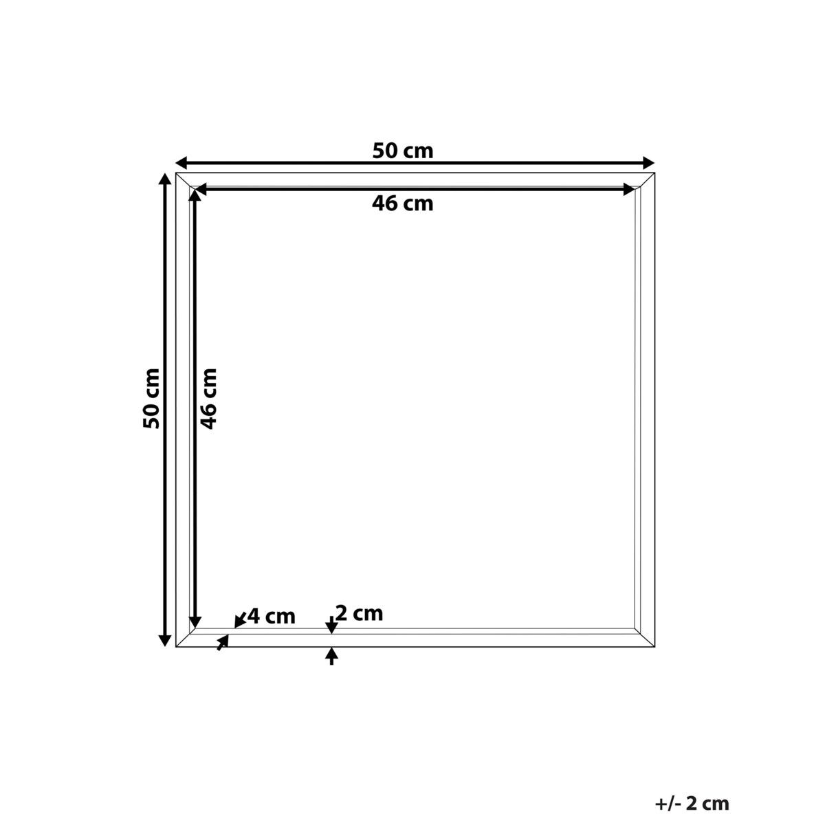 Lustro ścienne 50 x 50 cm czarne BRIGNOLES