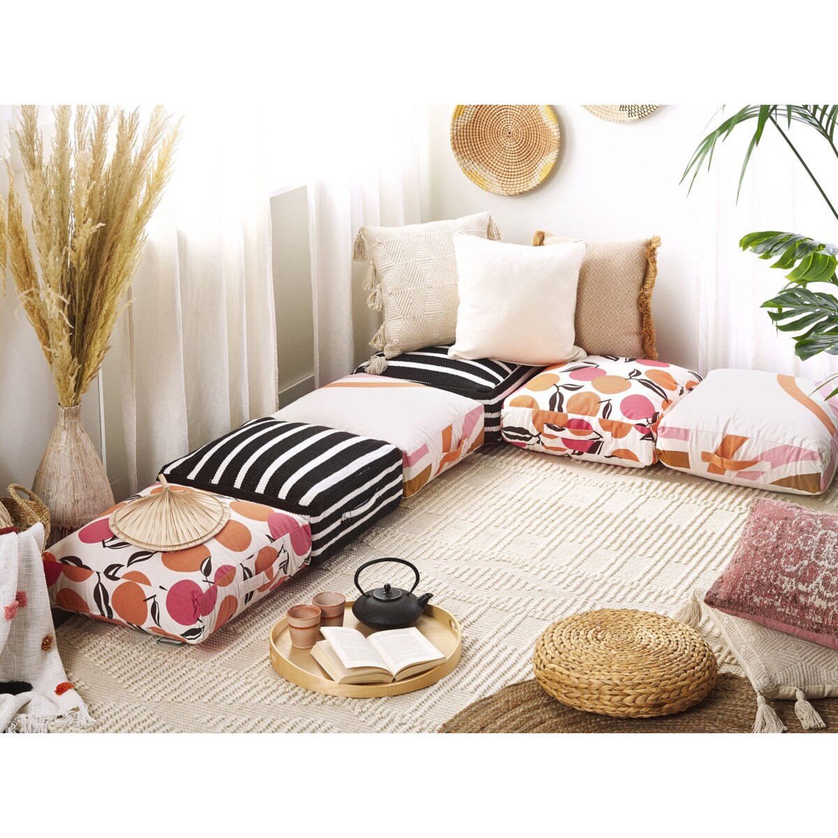 Poduszka podłogowa bawełniana 50 x 50 x 20 cm wielokolorowa MELLAL