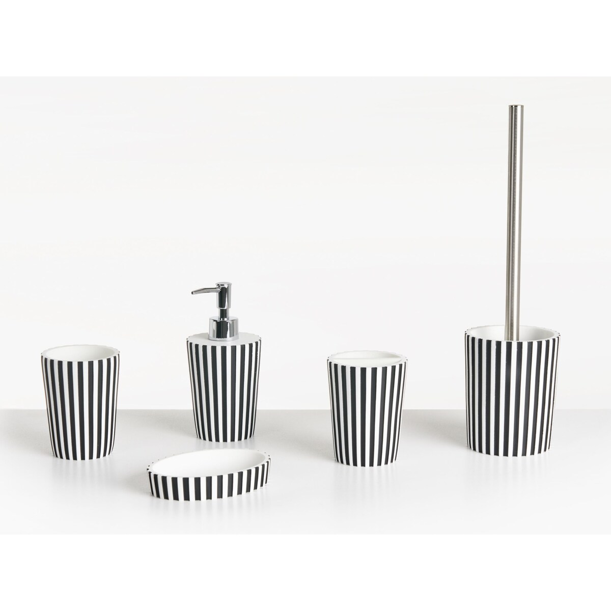 Zestaw akcesoriów łazienkowych 5 elementów LIRCAY Czarny/ biały