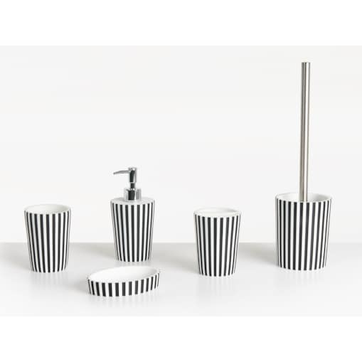 Zestaw akcesoriów łazienkowych 5 elementów LIRCAY Czarny/ biały