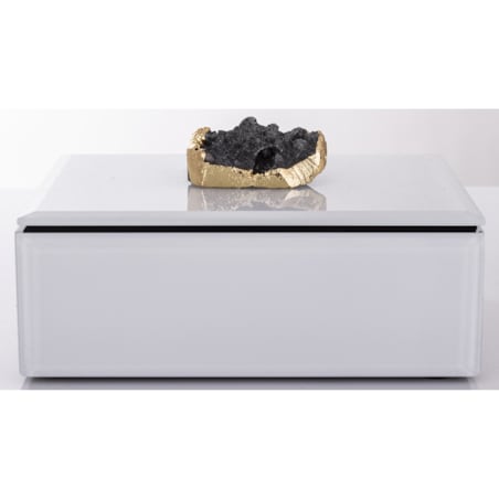 Szkatułka szklana na biżuterię 16x12x8,5 cm DEKOR AGAT biała