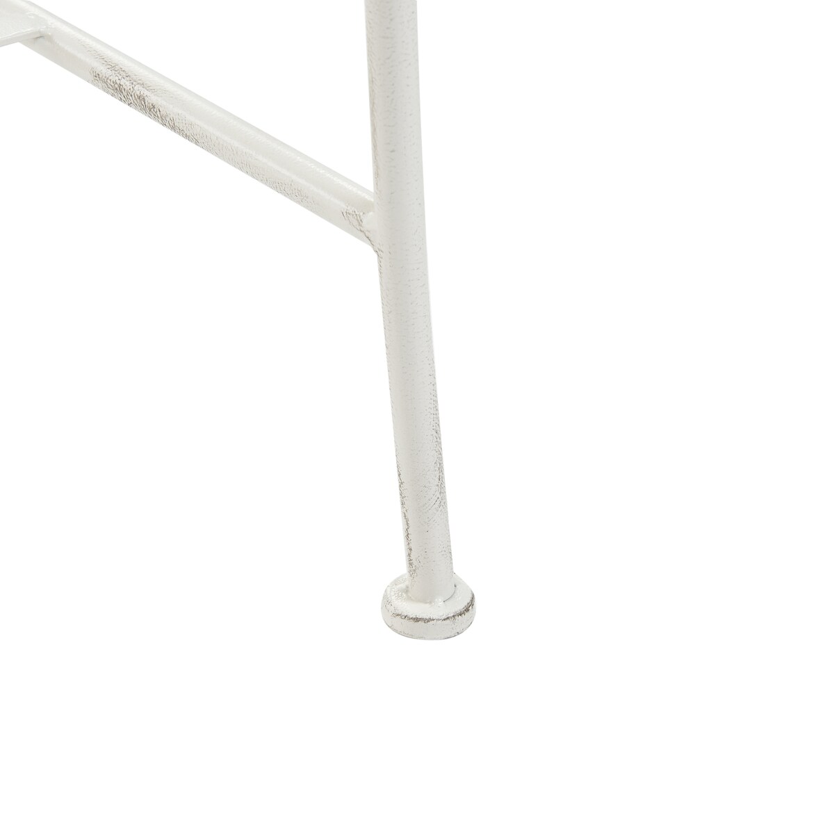 Ławka ogrodowa GUALEA 130 cm Metal Złamana biel