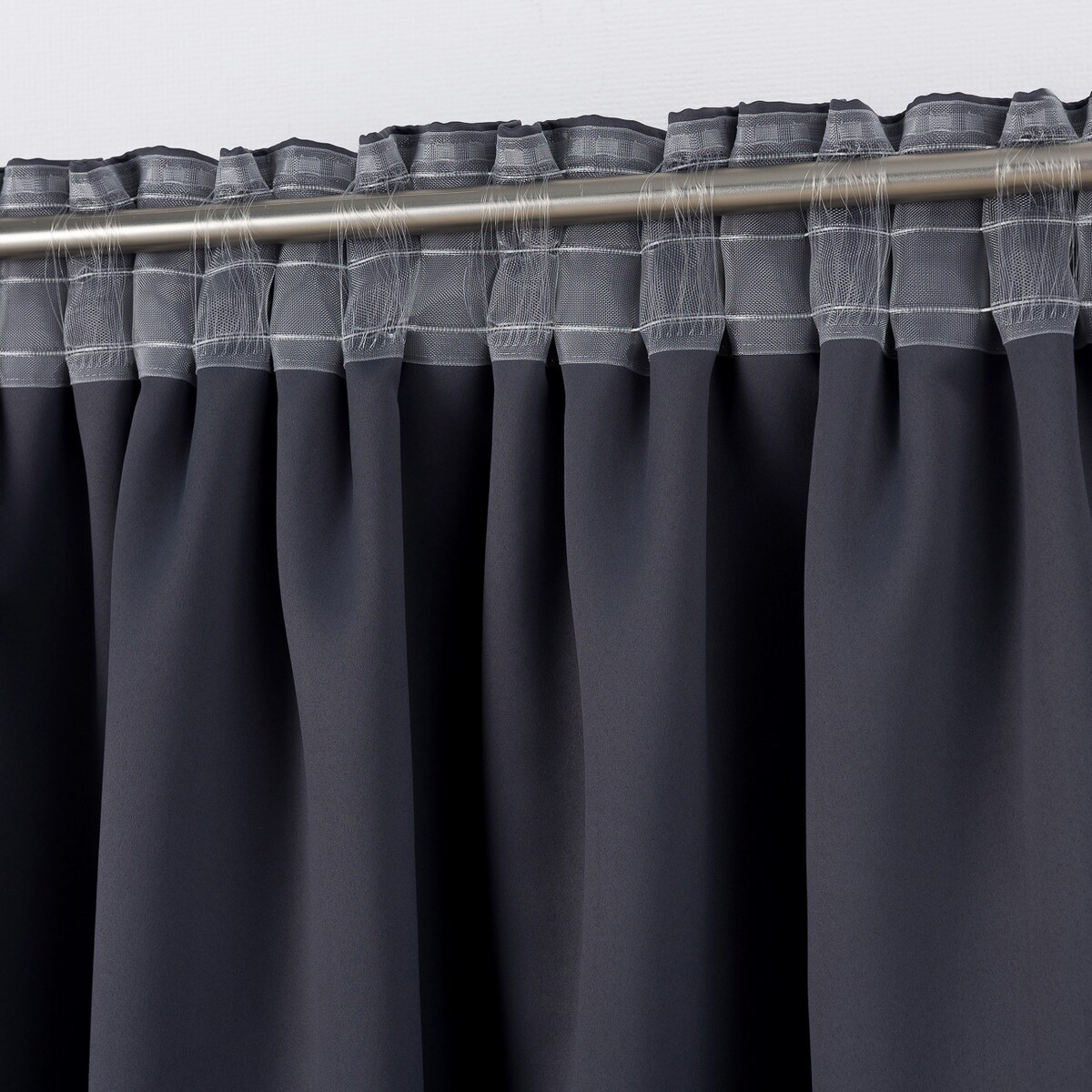 Zasłona zaciemniająca na taśmie marszczącej grafitowy szary 140 x 280 cm 1 szt. 140x280