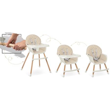 Krzesełko do karmienia dla dzieci fotelik 3w1 tacka Nukido