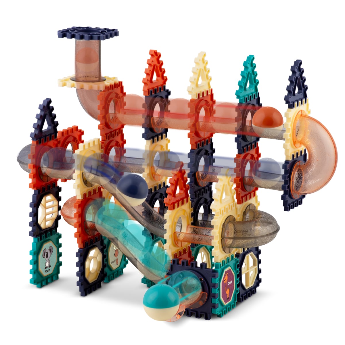 Klocki konstrukcyjne duże ze zjeżdżalnią 3d Ricokids