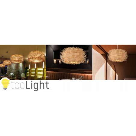 Lampa Wisząca Naturalna Boho Bambusowa Gniazdo