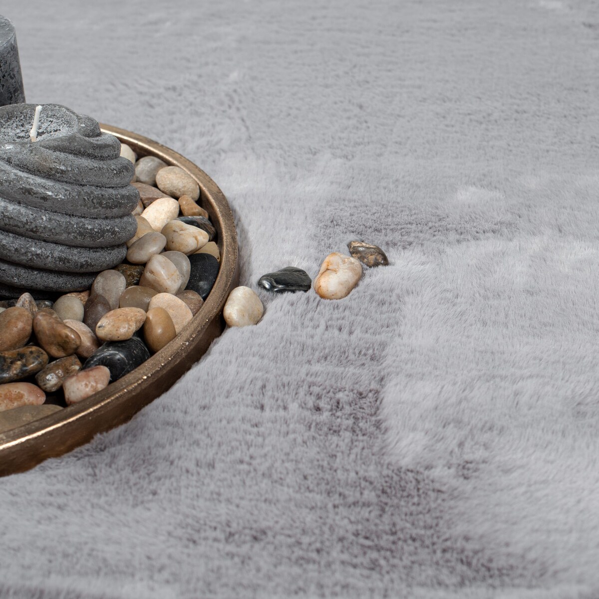 Dywan Rabbit Szary Futro Królika Topila 4000 futrzany 80x150