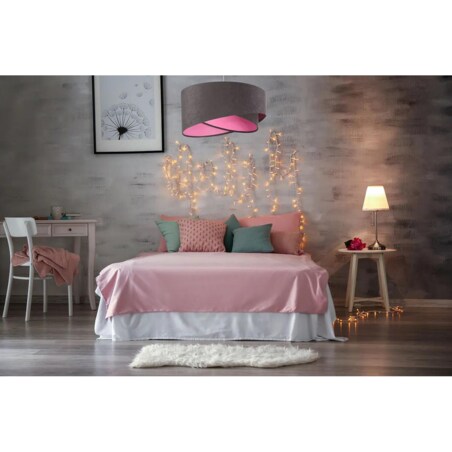 Lampa wisząca GEMSTONE GRAY grafitowa/różówa