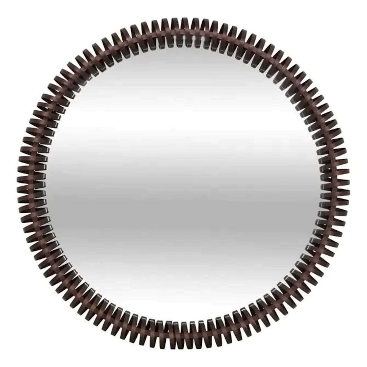 Lustro wiszące, okrągłe, brązowe, Barrel, 90 cm