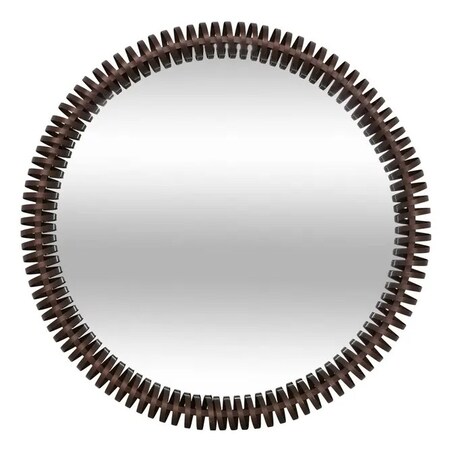 Lustro wiszące, okrągłe, brązowe, Barrel, 90 cm