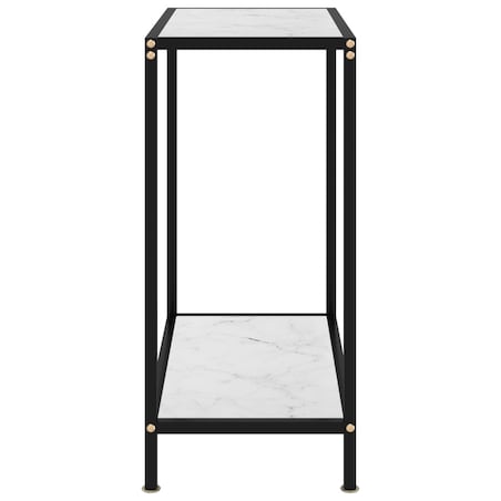 vidaXL Stolik konsolowy, biały, 60x35x75 cm, szkło hartowane