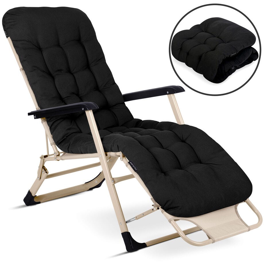 Leżak ogrodowy grawitacyjny z poduszką Sofotel składany fotel na taras balkon