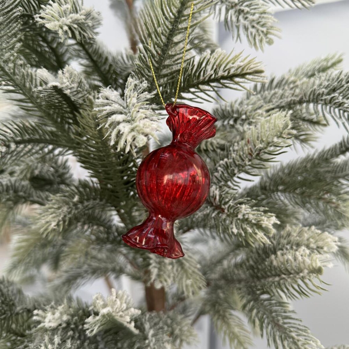 VILLA ITALIA Bombka szklana CUKIEREK red 8 cm