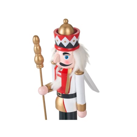 Zestaw 3 figurek dekoracyjnych RICKLEAN Dziadek do orzechów 30 cm Czerwony/ biały