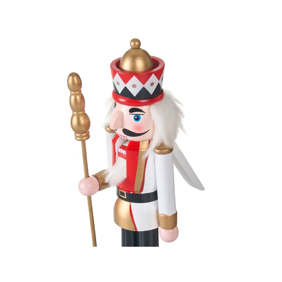 Zestaw 3 figurek dekoracyjnych RICKLEAN Dziadek do orzechów 30 cm Czerwony/ biały