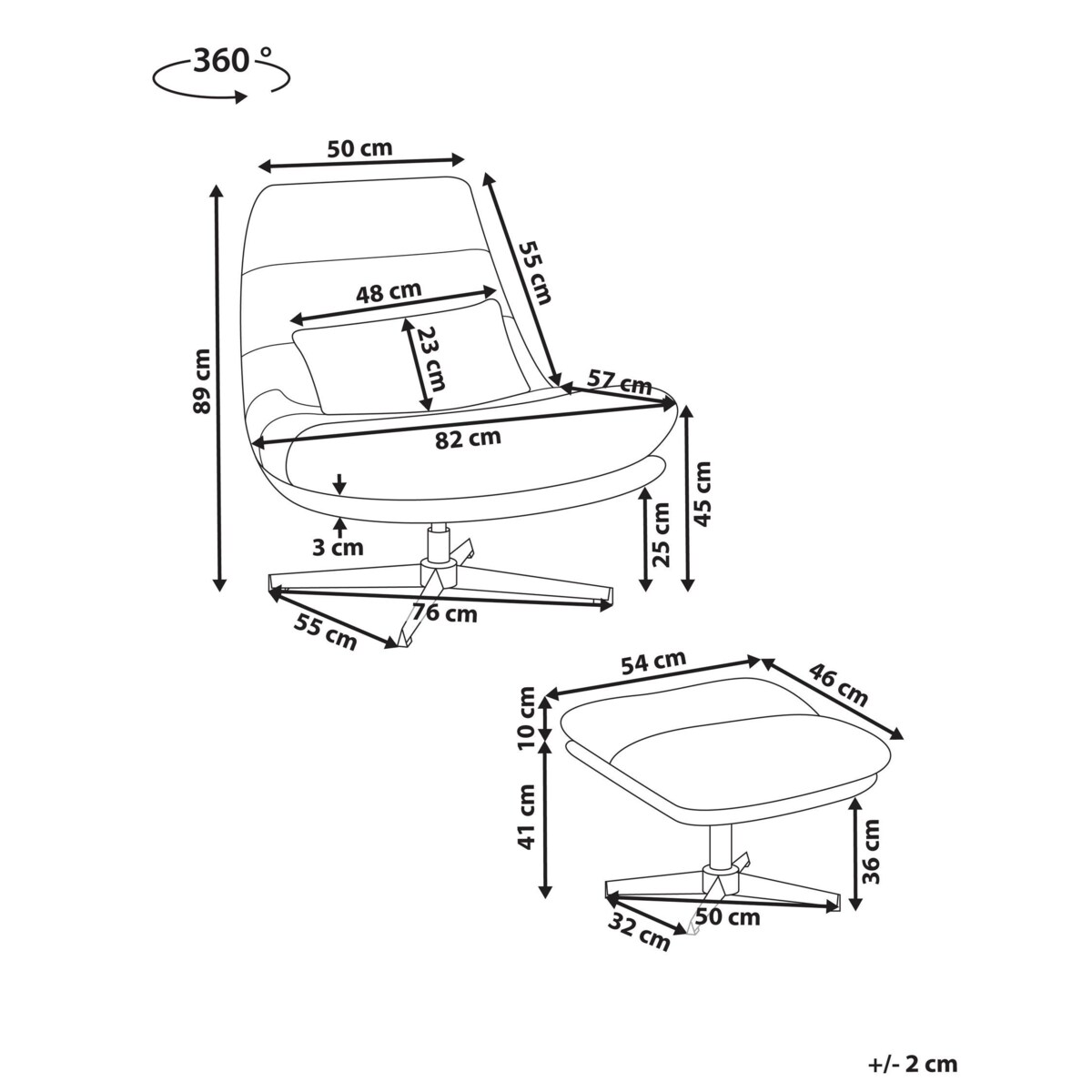 Fotel obrotowy TOVIK Z podnóżkiem Szenil Czarny