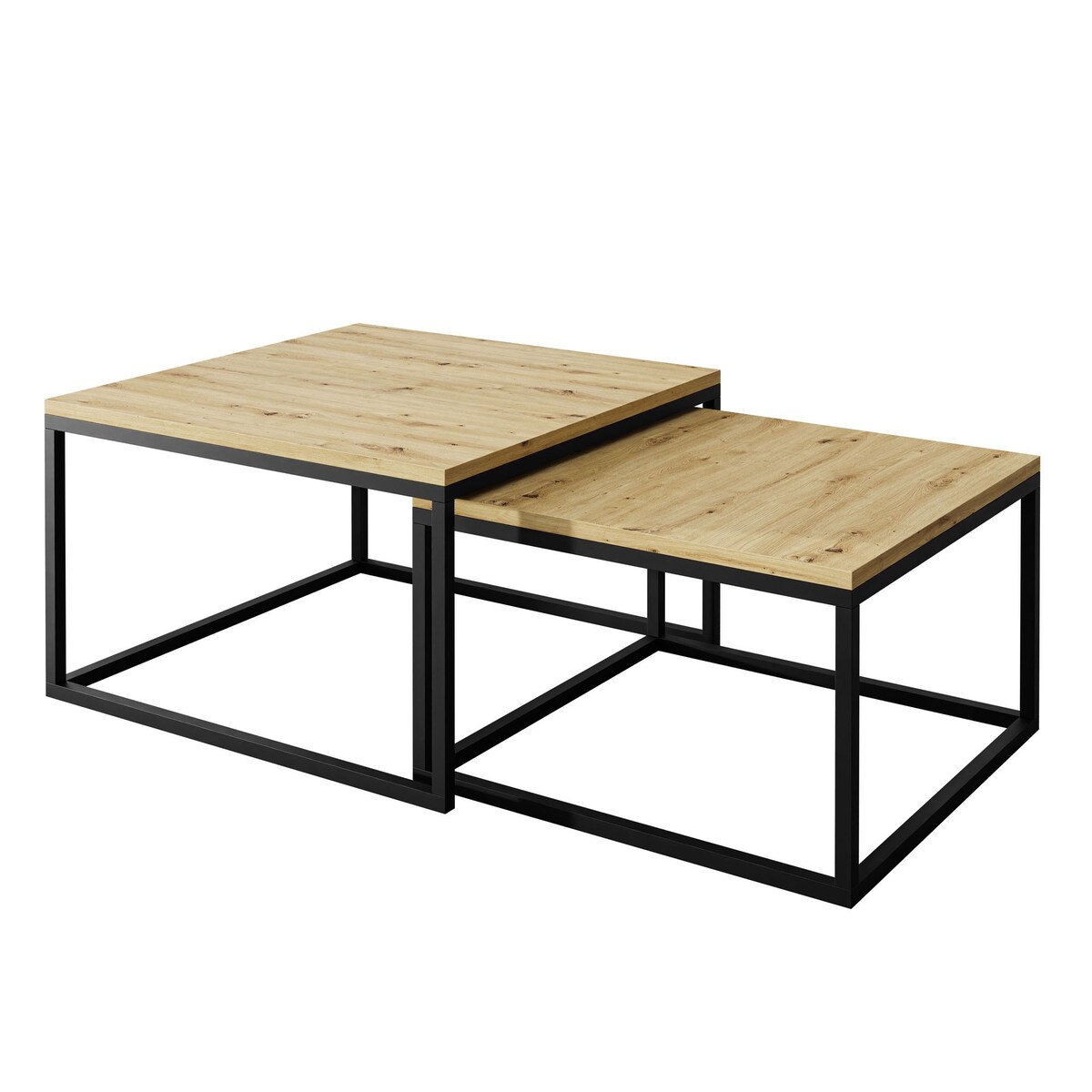 Stolik kawowy ława YOSHI 2w1 czarny dąb artisan 40/46 cm