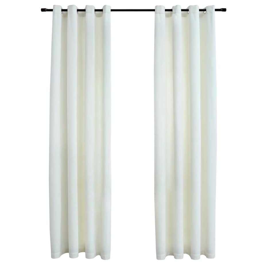 vidaXL Zasłony zaciemniające z kółkami, 2 szt., aksamitne, kremowe