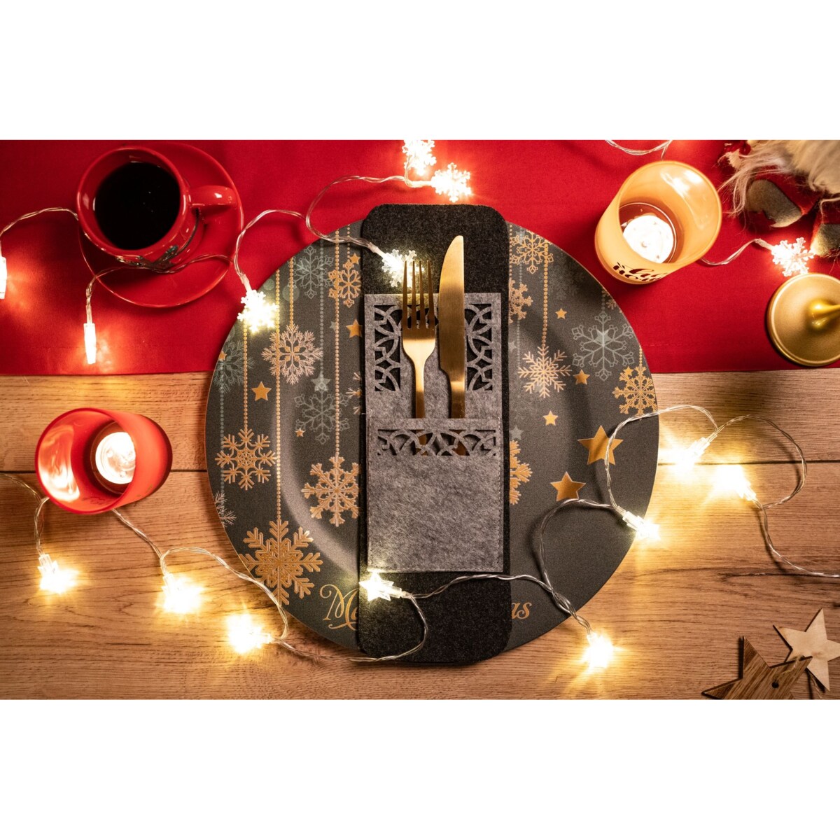 Pokrowiec na sztućce Świateczny 8 szt (KF357R x2)