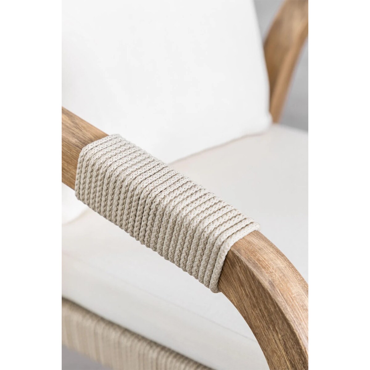 Zestaw ogrodowy: okrągły stół i 6 krzeseł z drewna akacjowego Dubai ecru