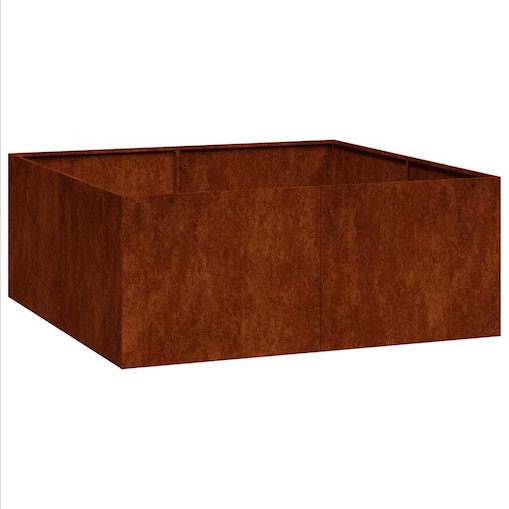 vidaXL Doniczka Rusty 100x100x40 cm Stal nierdzewna