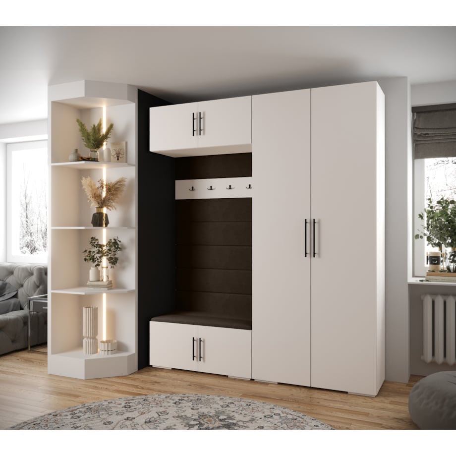 Garderoba do przedpokoju INOVA 3 Z18 biały+złoty+manila04