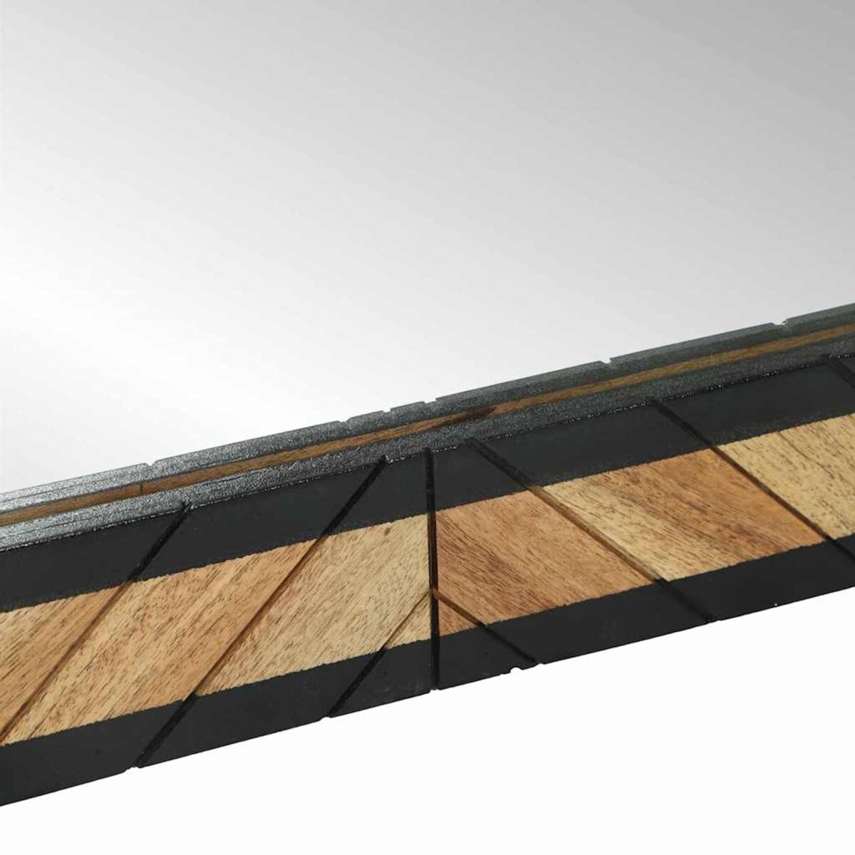 vidaXL Lustro Czarny i Brązowy 90 x 2 x 50 cm Drewno akacjowe