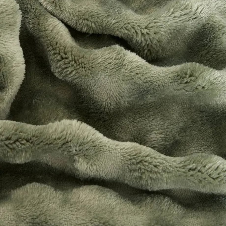 Koc, narzuta pluszowa, zielona, 230x180 cm, Zephy