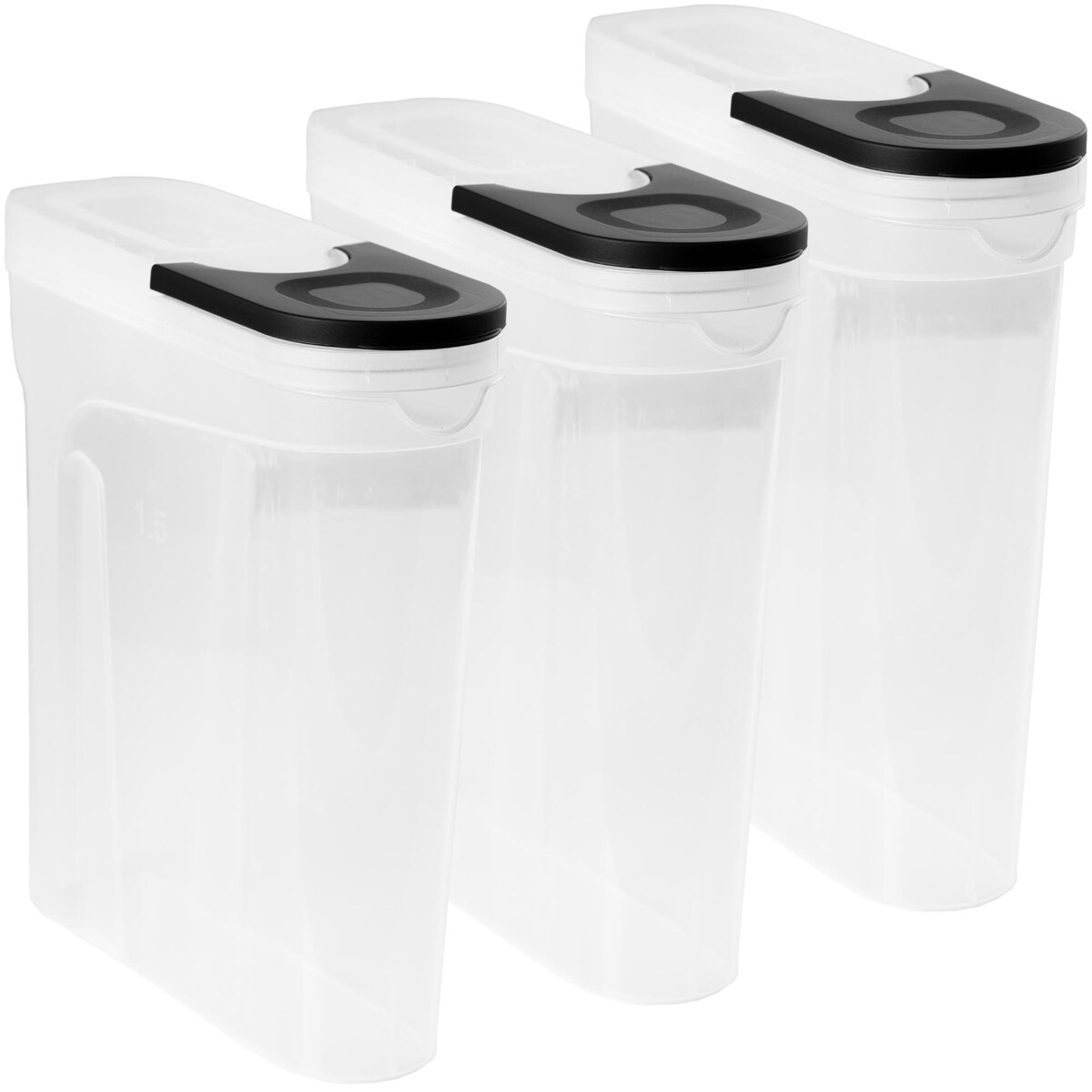 Pojemniki Na Żywność Kuchenne 3 X 2,4 L Makaron Mąkę Cukier Kaszę Sypkie