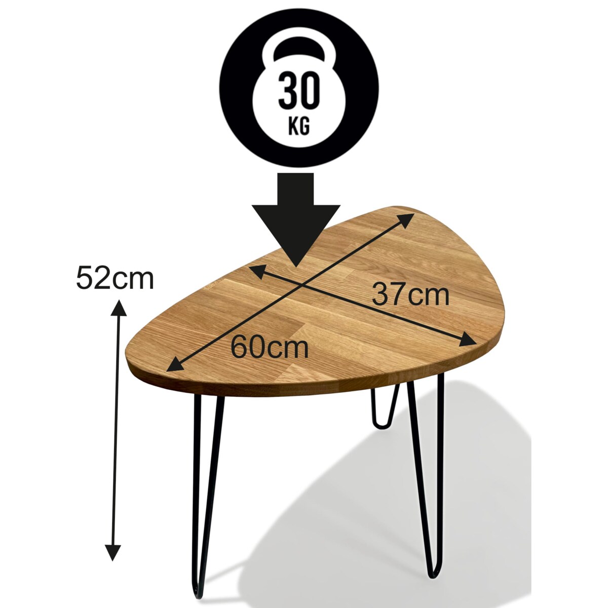 Stolik kawowy Tavolo dębowy LOFT TRIOVAL