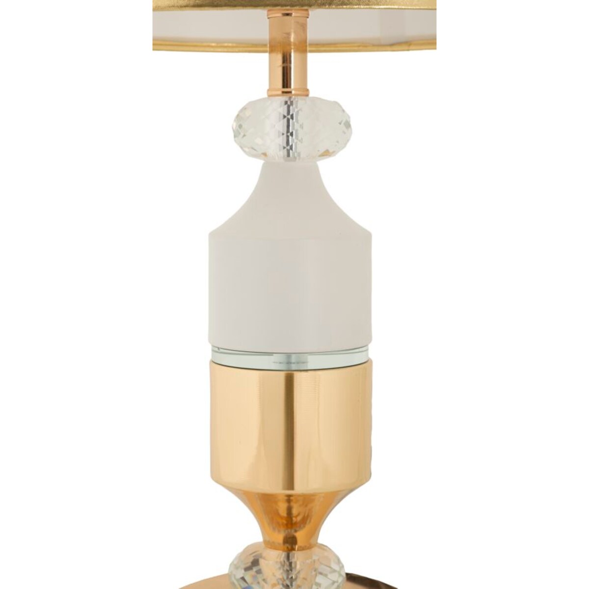 Lampa stołowa Gipsy, kolor złoty i biały, żelazo i tkanina, 30 x 30 x 52 cm, 1 x E27, styl glamour, do salonu i sypialni, Mauro Ferretti