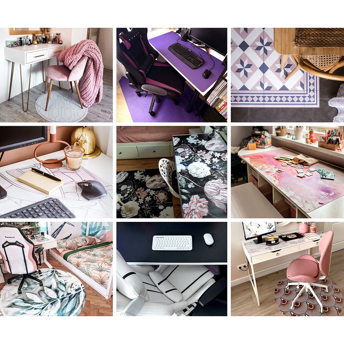 Granatowa mata na biurko Kolor ciemny granatowy, 90x45 cm