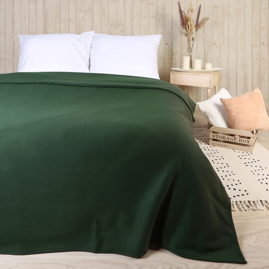 Koc polarowy 150x200 Softi kolor butelkowa zieleń