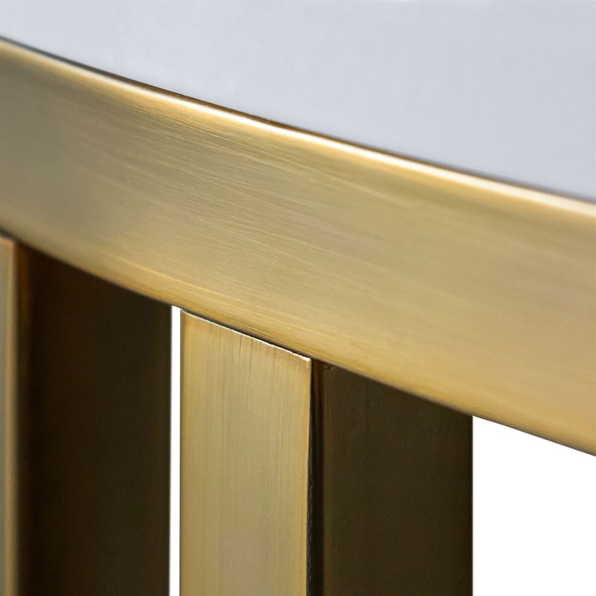 Stolik kawowy z pufą LORI POŁYSK złoto szczotkowane, czarny / Perfect Harmony 82