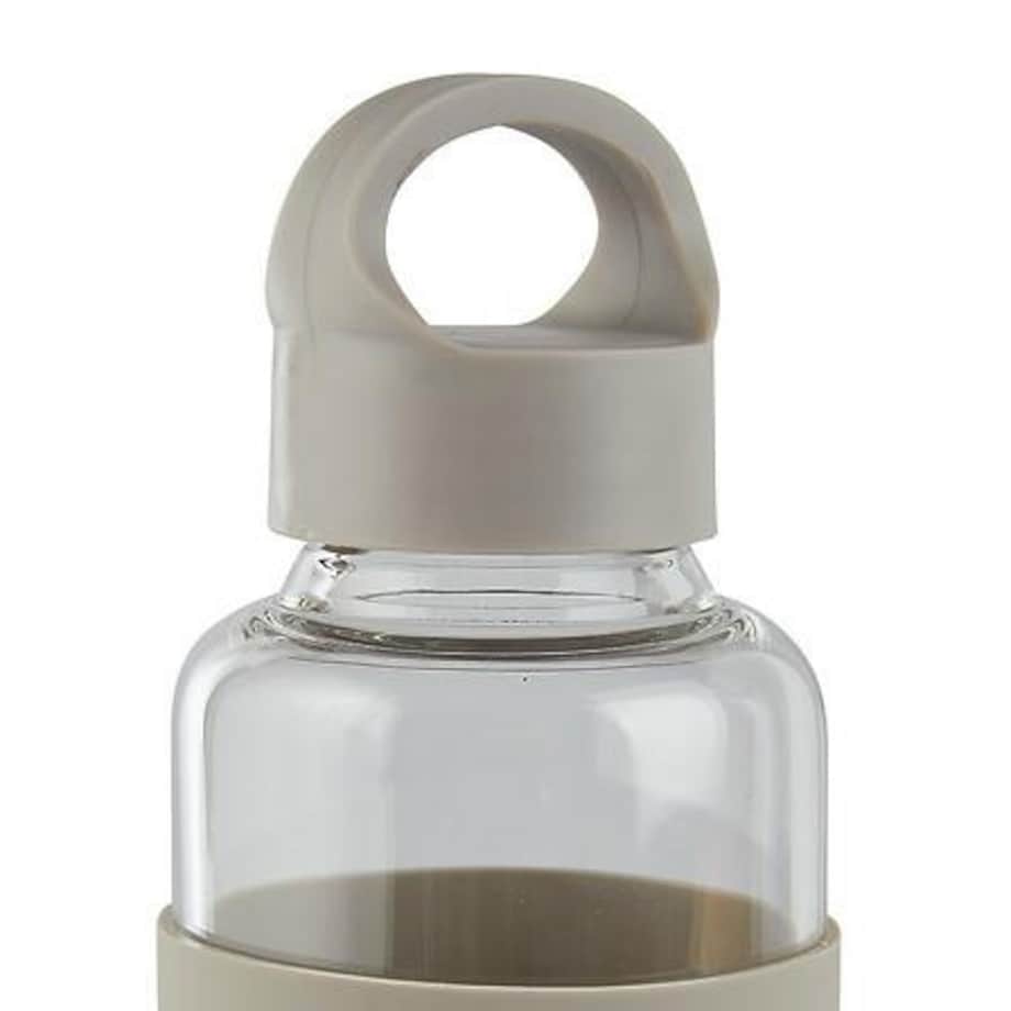 BUTELKA SZKLANA 0,5L beżowa Z POKROWCEM silikonowym