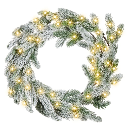 Ośnieżony wieniec świąteczny LED ALBINI Zielony 45 cm