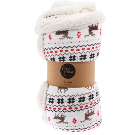 Dwustronny koc świąteczny, 130 x 160 cm