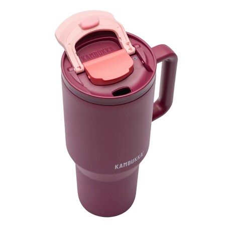 Kubek termiczny ze słomką Rio 950ml - Burgundy Bloom