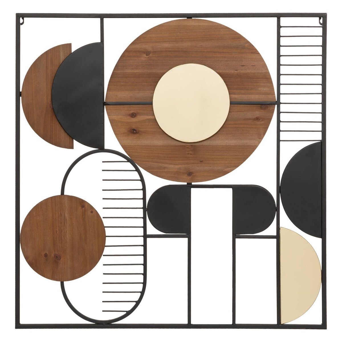 Ozdoba na ścianę metalowa Aenor, geometryczna, 70 x 70 cm