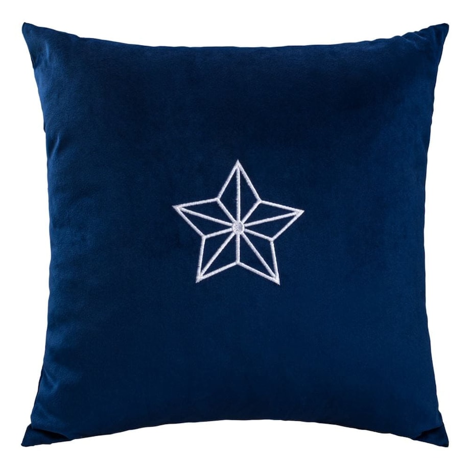 Poszewka dekoracyjna świąteczna 43x43 granatowa, gwiazdka