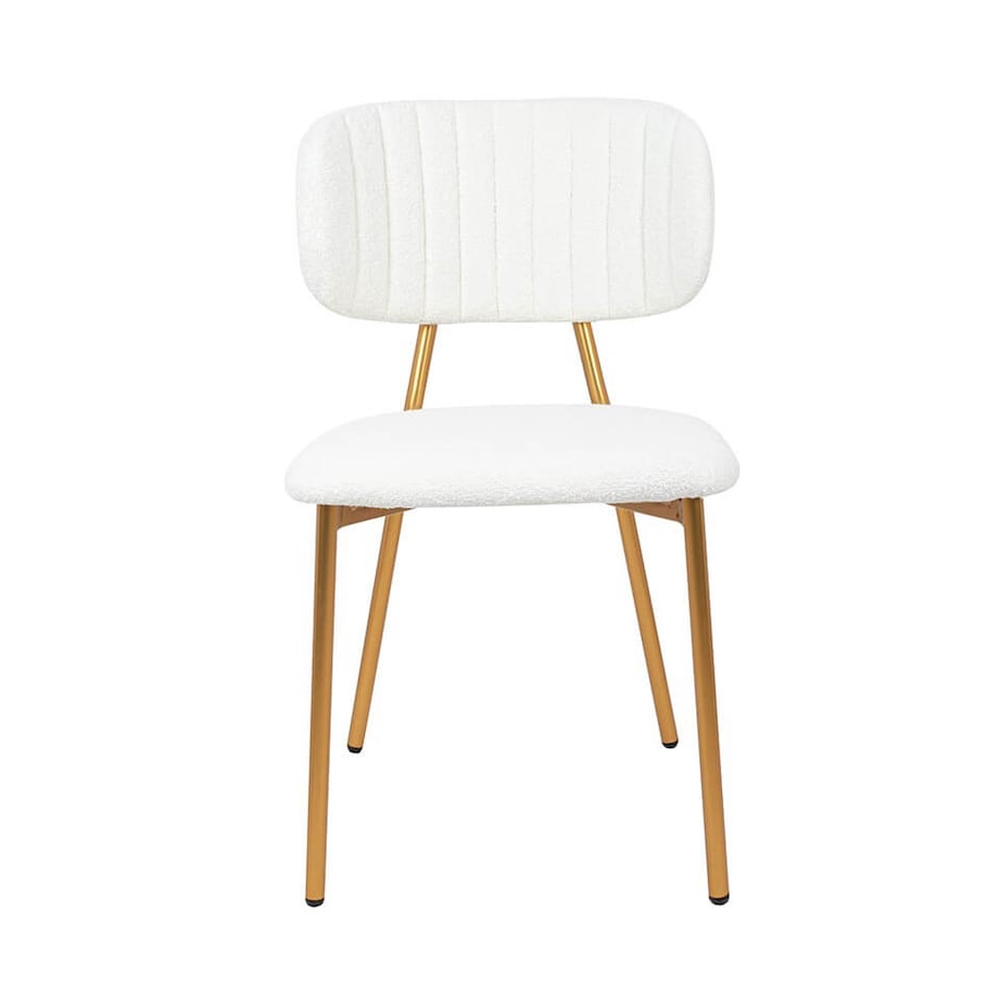 Krzesło tapicerowane FABIOLA BOUCLE KH1201100126 białe złote