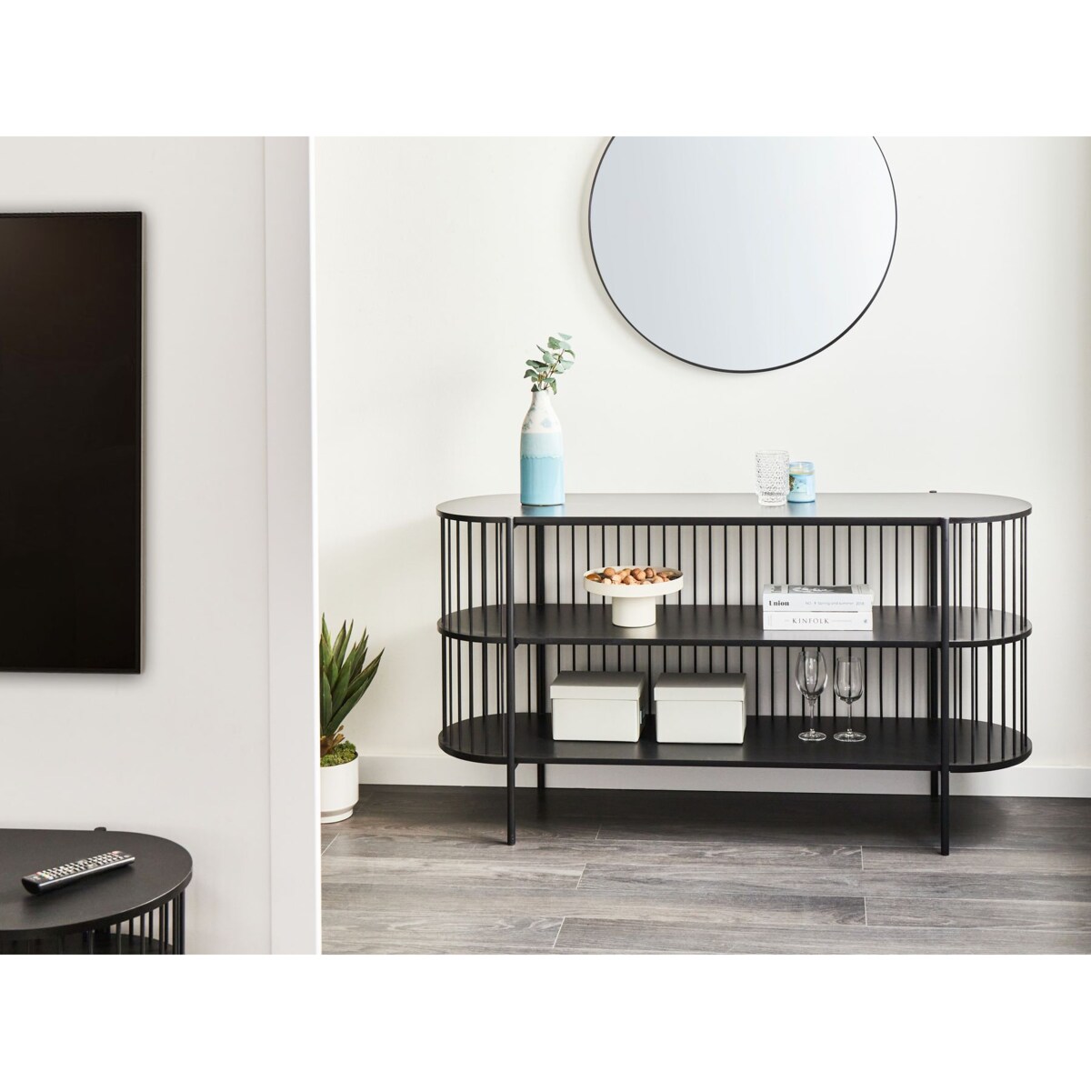 Regał 2 półki BIRSON 80 cm Czarny