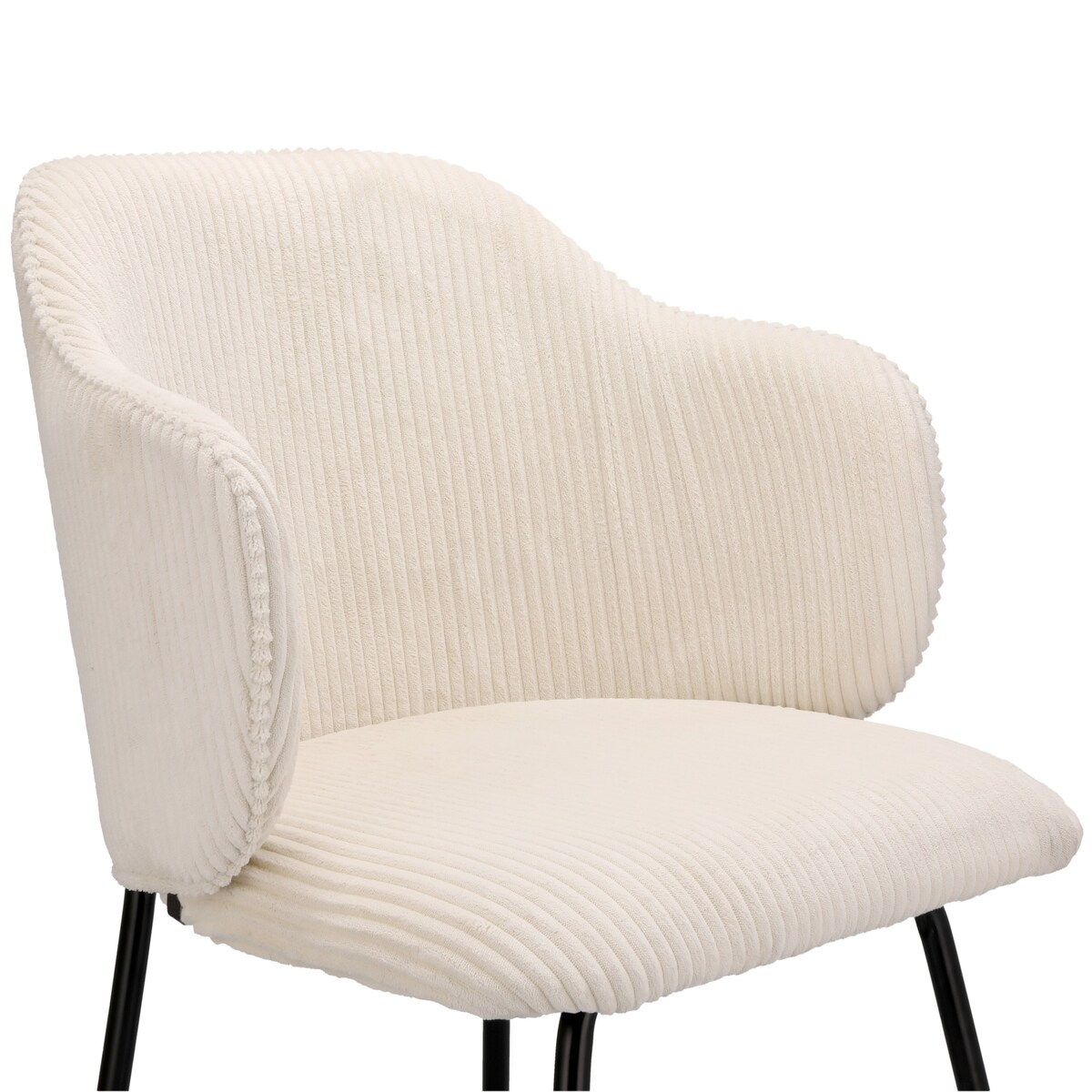 Krzesło tapicerowane AMELIA sztruks welurowe ecru