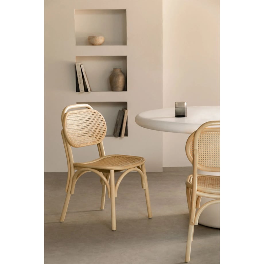 Krzesło do jadalni z rattanu i plecionki wiedeńskiej California