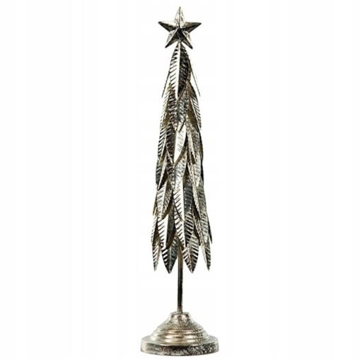 FIGURKA ŚWIĄTECZNA CHOINKA SREBRNA LOFT 48cm NA ŚWIĘTA PREZENT DEKORACJA