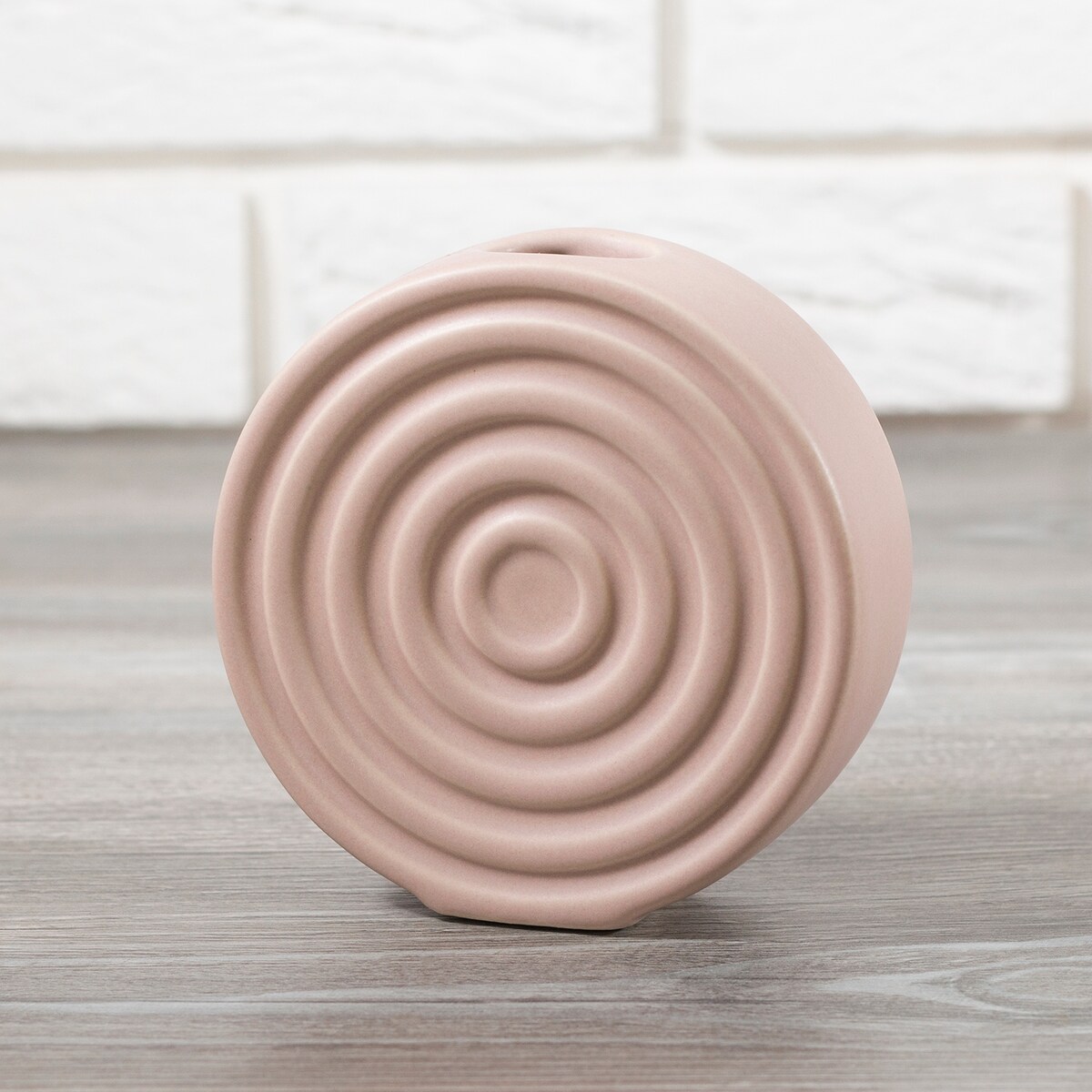 WAZON CIRCLE na różę CERAMICZNY różowy śr. 12cm