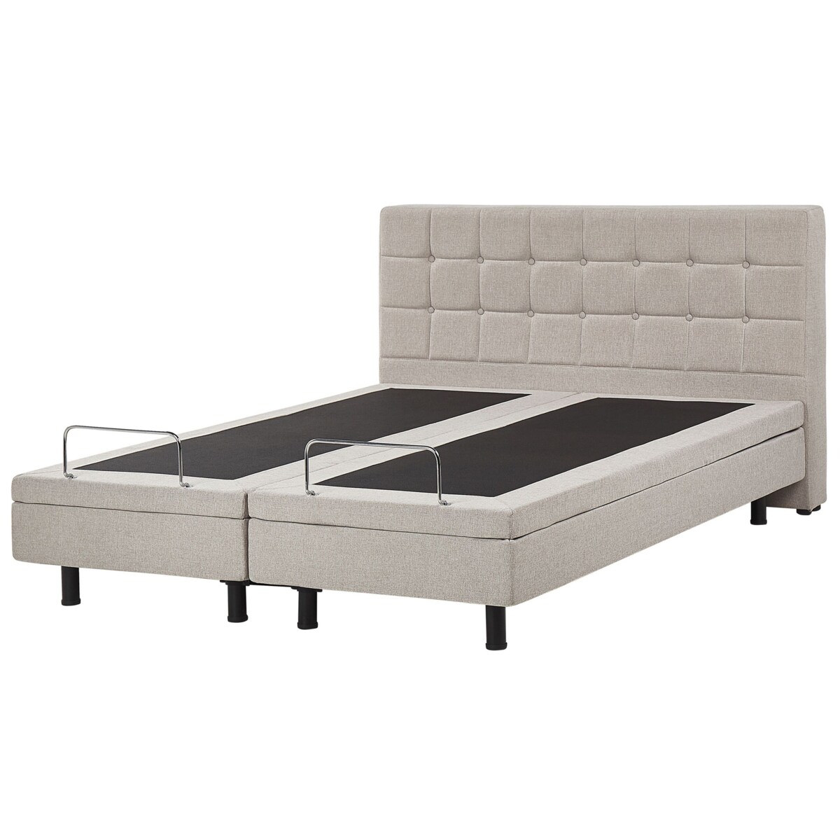 Łóżko regulowane tapicerowane 160 x 200 cm beżowe DUKE