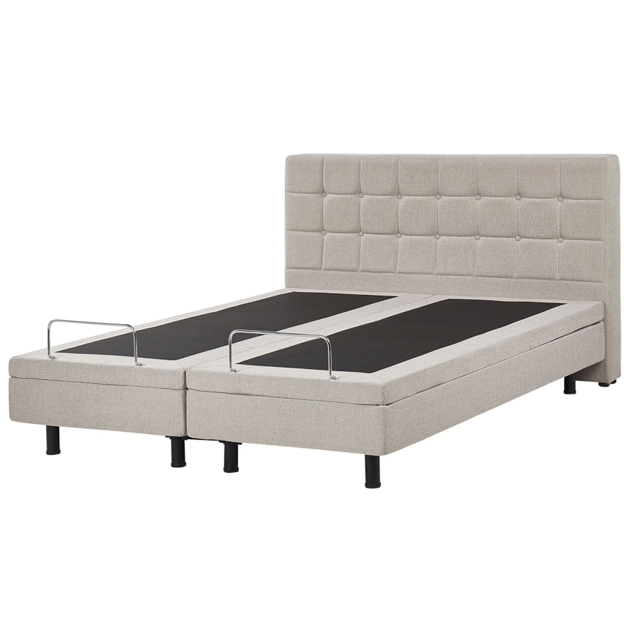 Łóżko regulowane tapicerowane 160 x 200 cm beżowe DUKE